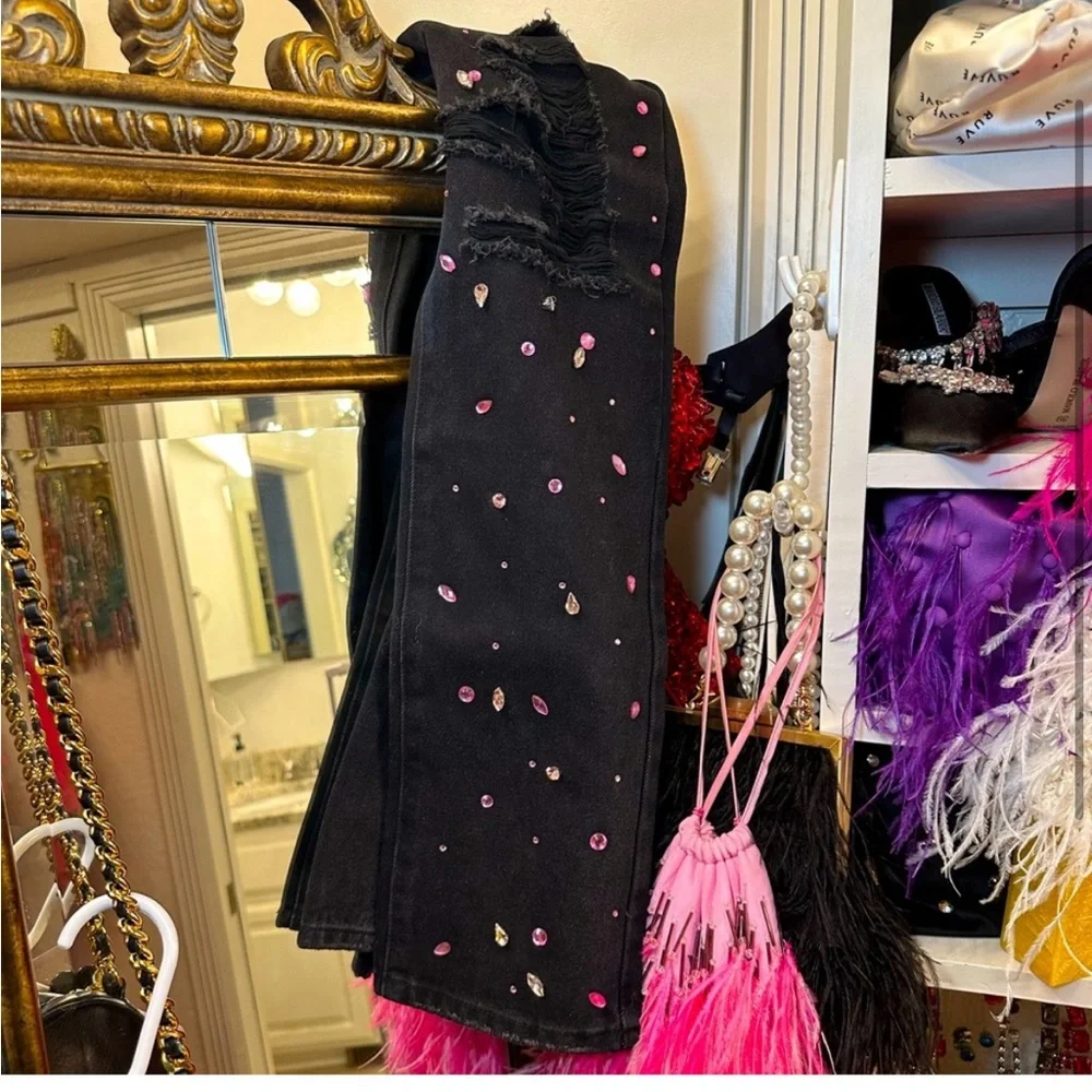 Pink Rhinestone Crystal Black - Picture 1 of 3
